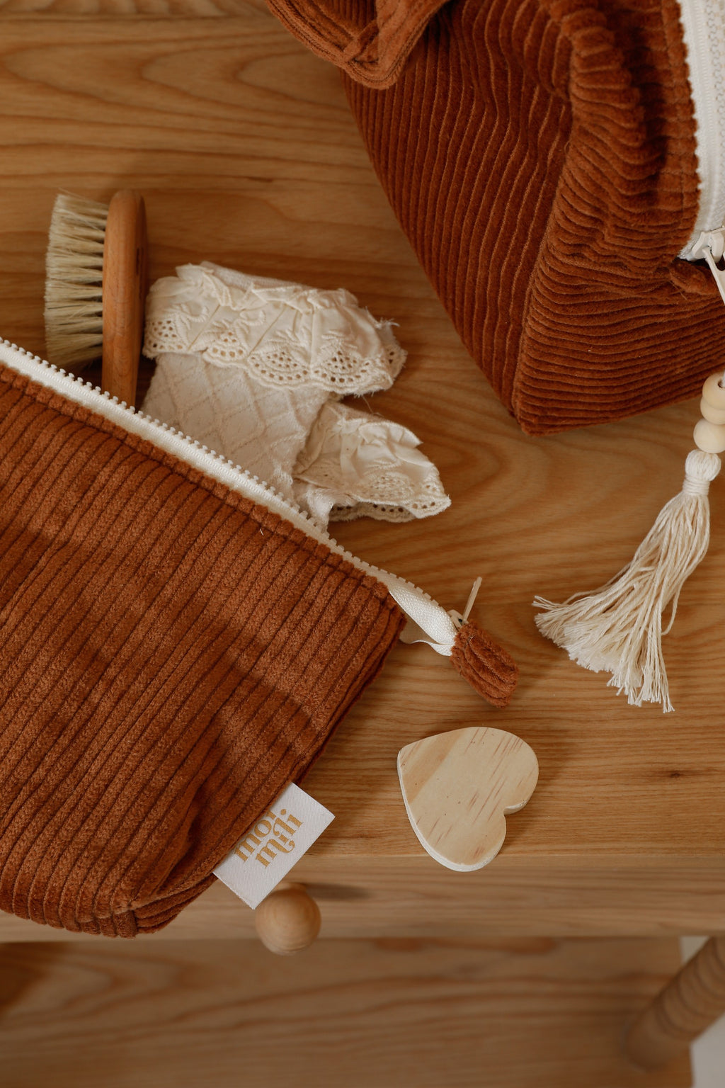 Make-Up Bag Set of 2 - Caramel