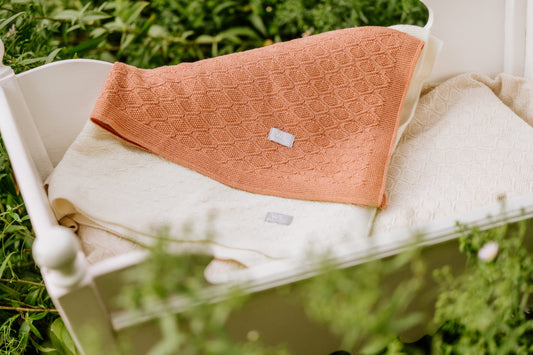 Merino wool baby blanket HAPPINESS
