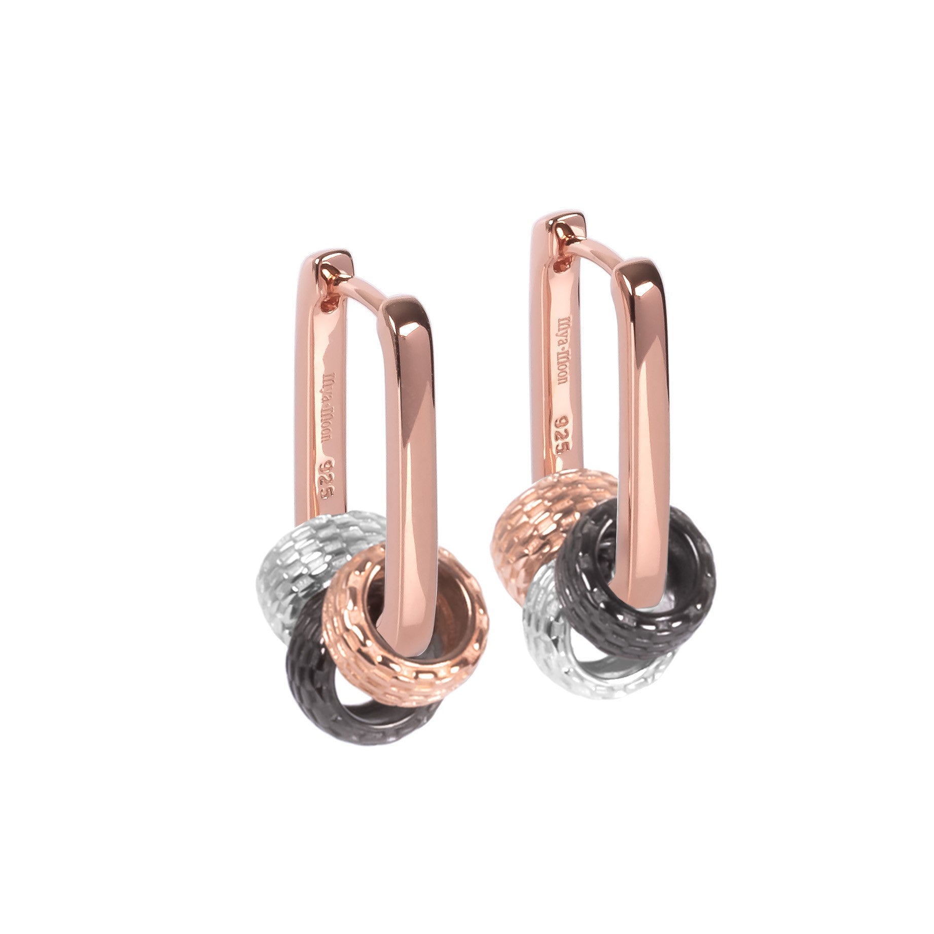 Metropolitan Hoops Rolling Charm Earrings