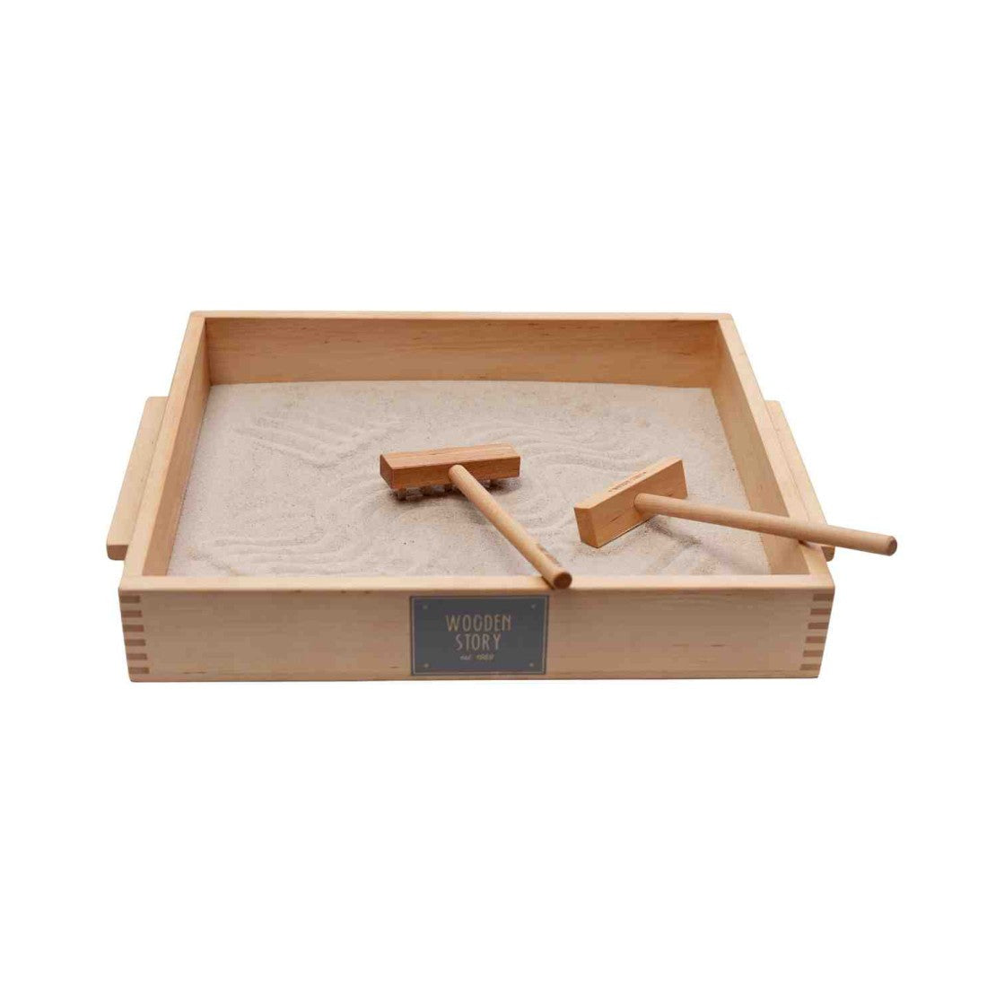 Montessori Tray with Handle, Sand and Accessories