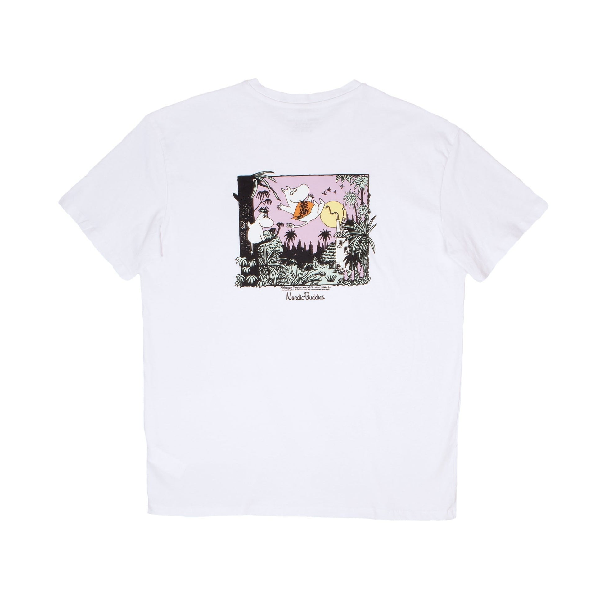 Moomintroll Jungle Heavy Unisex T-shirt - White - Organic LifestyleMoomintroll Jungle Heavy Unisex T-shirt - WhiteMoomintroll Jungle Heavy Unisex T-shirt - WhiteMoomin by NordicBuddiesOrganic LifestyleMOOMIN52F-XSXS