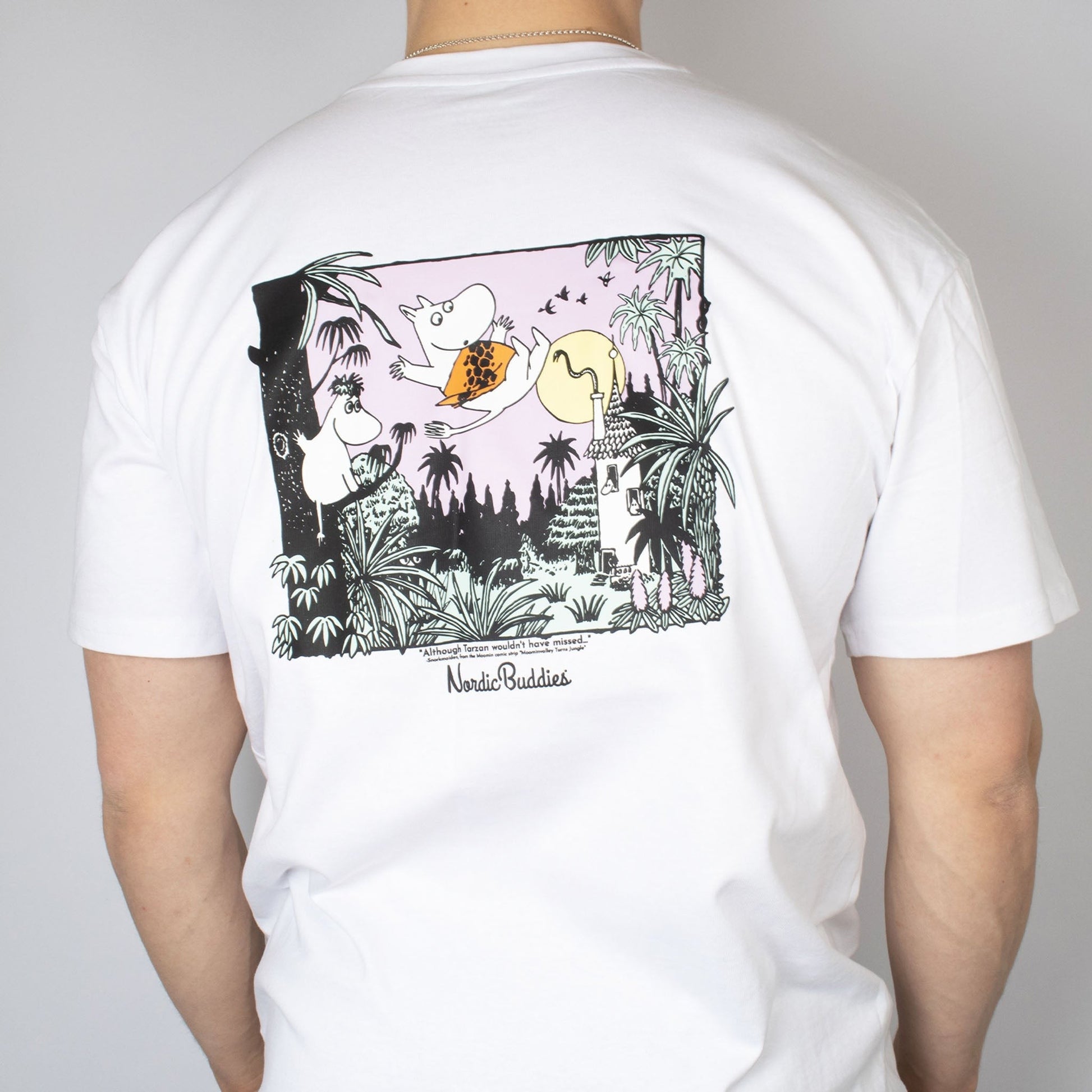 Moomintroll Jungle Heavy Unisex T-shirt - White - Organic LifestyleMoomintroll Jungle Heavy Unisex T-shirt - WhiteMoomintroll Jungle Heavy Unisex T-shirt - WhiteMoomin by NordicBuddiesOrganic LifestyleMOOMIN52F-XSXS
