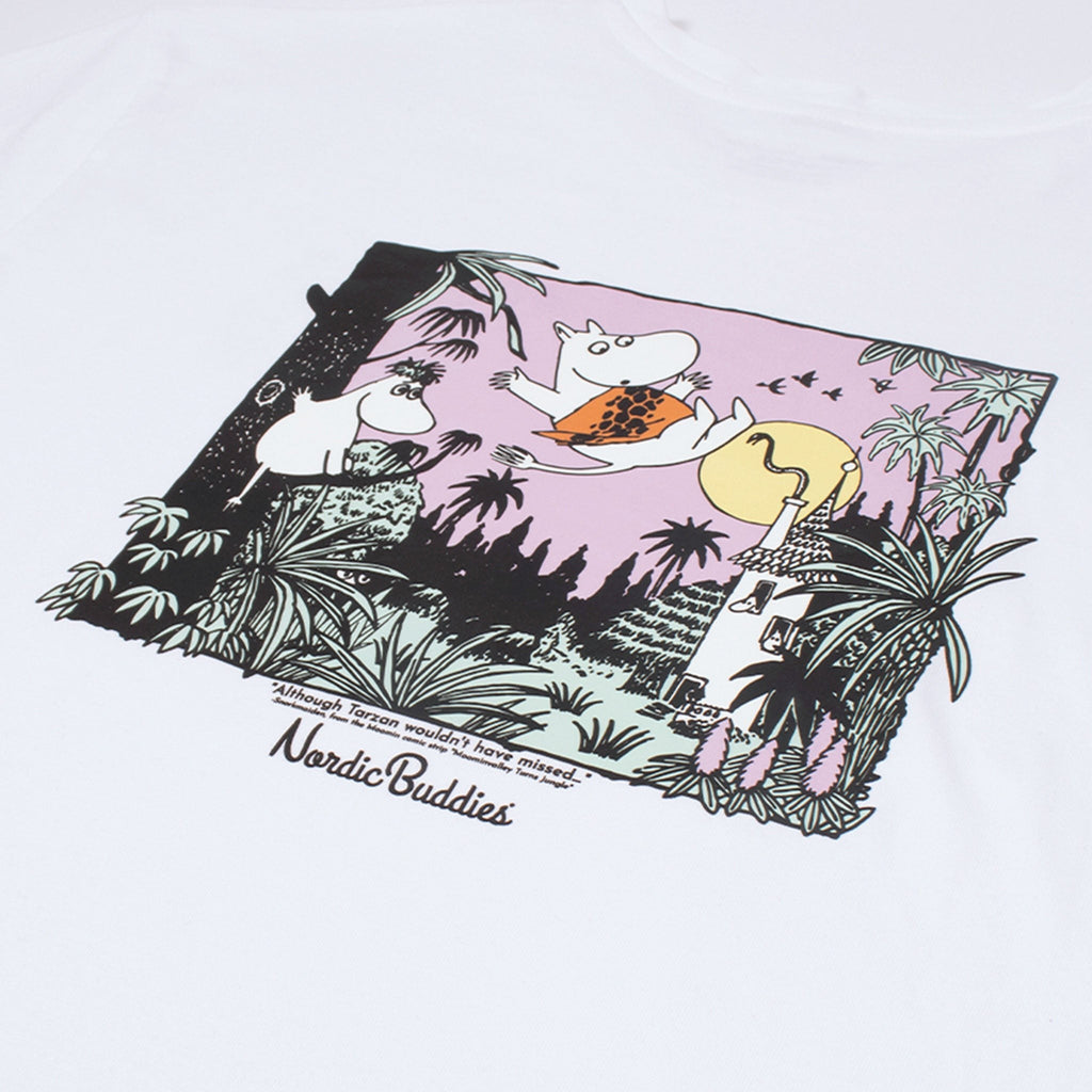 Moomintroll Jungle Heavy Unisex T-shirt - White - Organic LifestyleMoomintroll Jungle Heavy Unisex T-shirt - WhiteMoomintroll Jungle Heavy Unisex T-shirt - WhiteMoomin by NordicBuddiesOrganic LifestyleMOOMIN52F-XSXS