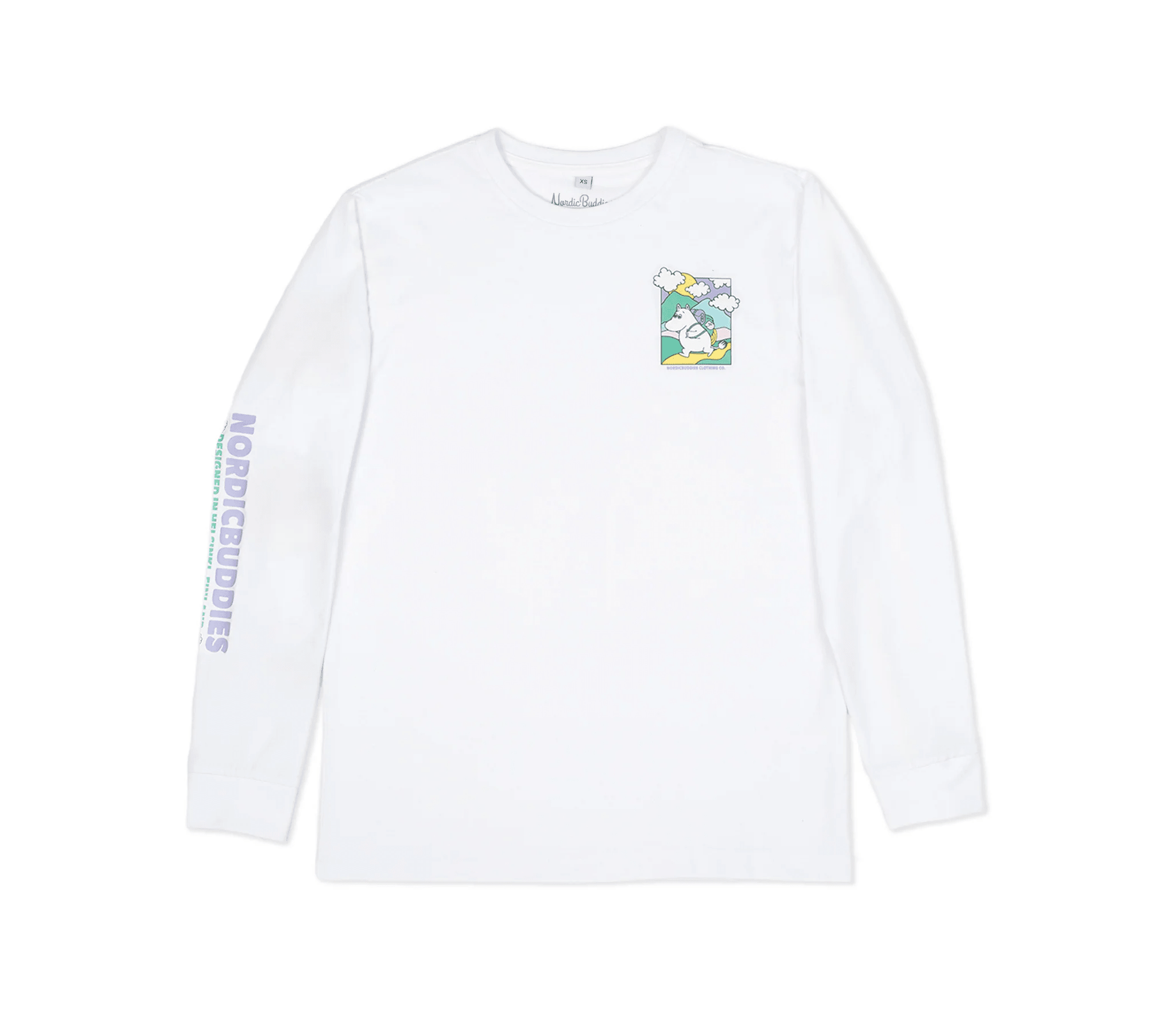 Moomintroll's Adventure Longsleeve Shirt With Cuffrib Unisex - White - Organic LifestyleMoomintroll's Adventure Longsleeve Shirt With Cuffrib Unisex - WhiteMoomintroll's Adventure Longsleeve Shirt With Cuffrib Unisex - WhiteMoomin by NordicBuddiesOrganic LifestyleMOOMIN54D-XXLXXL