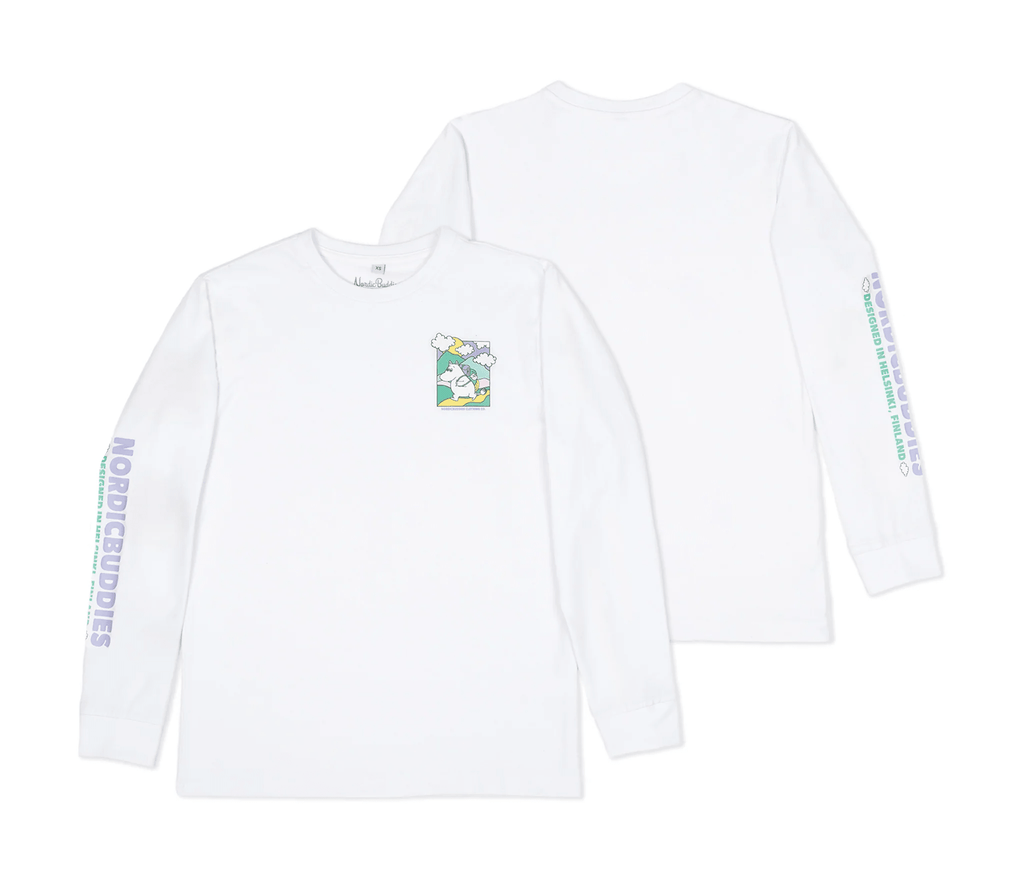 Moomintroll's Adventure Longsleeve Shirt With Cuffrib Unisex - White - Organic LifestyleMoomintroll's Adventure Longsleeve Shirt With Cuffrib Unisex - WhiteMoomintroll's Adventure Longsleeve Shirt With Cuffrib Unisex - WhiteMoomin by NordicBuddiesOrganic LifestyleMOOMIN54D-XXLXXL