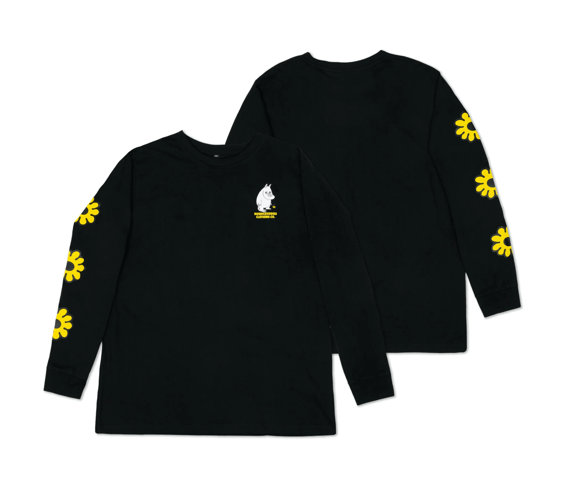 Moomintroll's Flower Longsleeve Shirt With Cuffrib Unisex - Black - Organic LifestyleMoomintroll's Flower Longsleeve Shirt With Cuffrib Unisex - BlackMoomintroll's Flower Longsleeve Shirt With Cuffrib Unisex - BlackMoomin by NordicBuddiesOrganic LifestyleMOOMIN54A-XXLXXL
