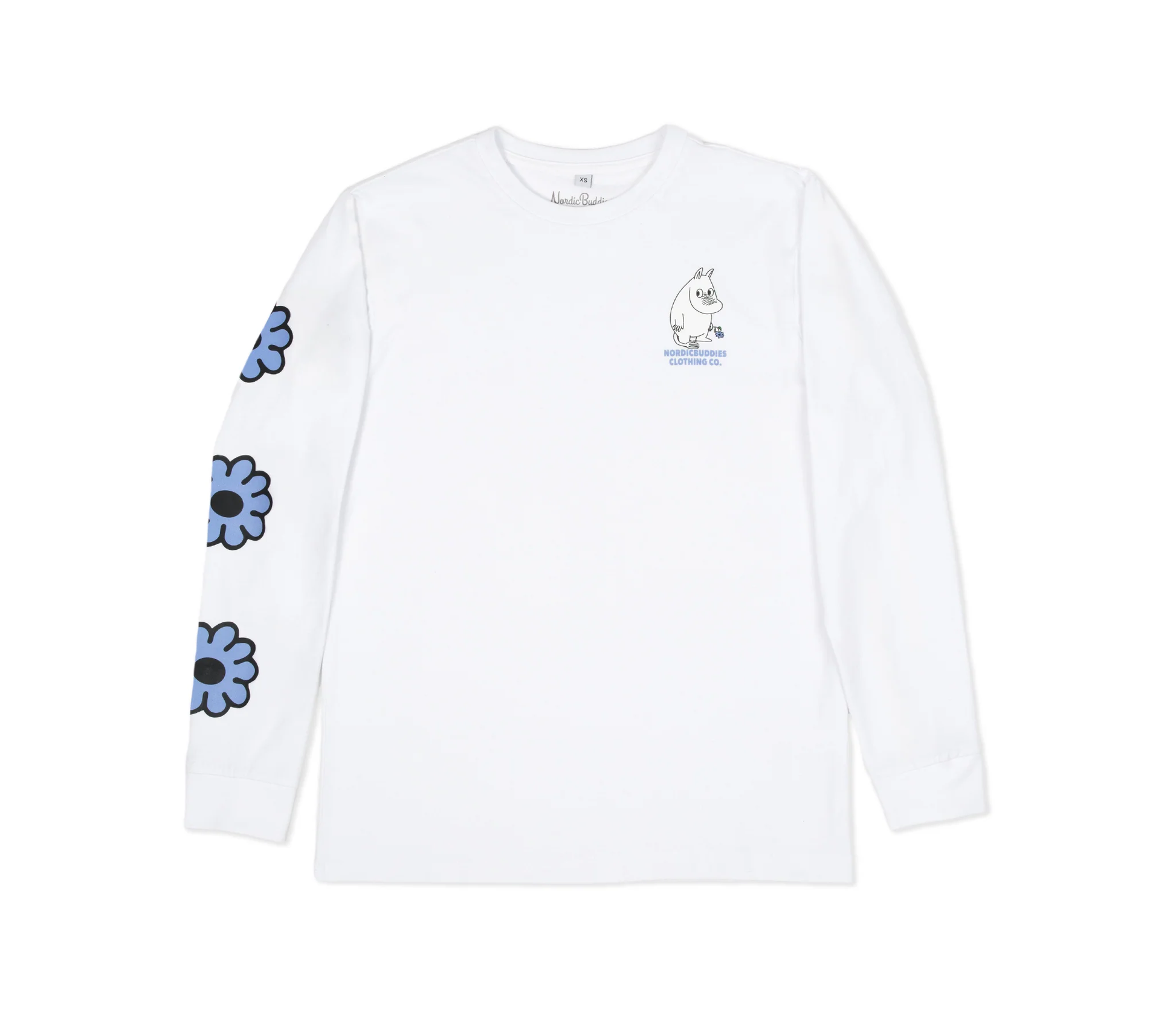 Moomintroll's Flower Longsleeve Shirt With Cuffrib Unisex - White - Organic LifestyleMoomintroll's Flower Longsleeve Shirt With Cuffrib Unisex - WhiteMoomintroll's Flower Longsleeve Shirt With Cuffrib Unisex - WhiteMoomin by NordicBuddiesOrganic LifestyleMOOMIN54B-XXLXXL