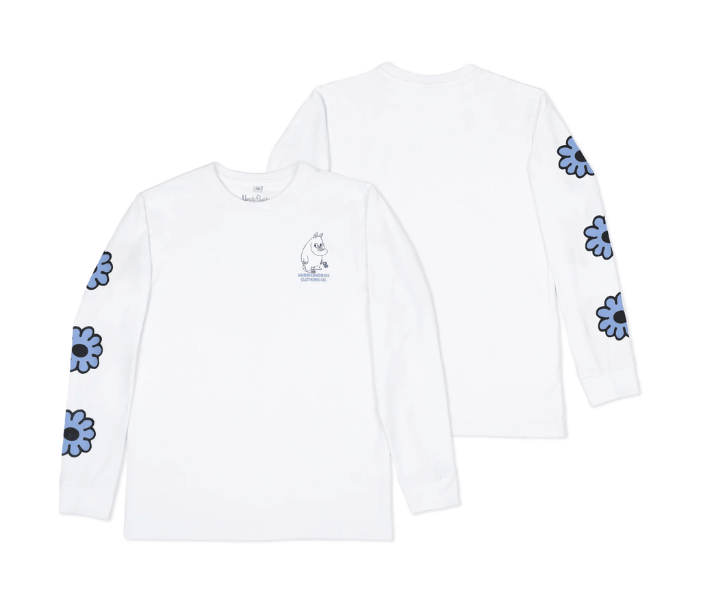 Moomintroll's Flower Longsleeve Shirt With Cuffrib Unisex - White - Organic LifestyleMoomintroll's Flower Longsleeve Shirt With Cuffrib Unisex - WhiteMoomintroll's Flower Longsleeve Shirt With Cuffrib Unisex - WhiteMoomin by NordicBuddiesOrganic LifestyleMOOMIN54B-XXLXXL