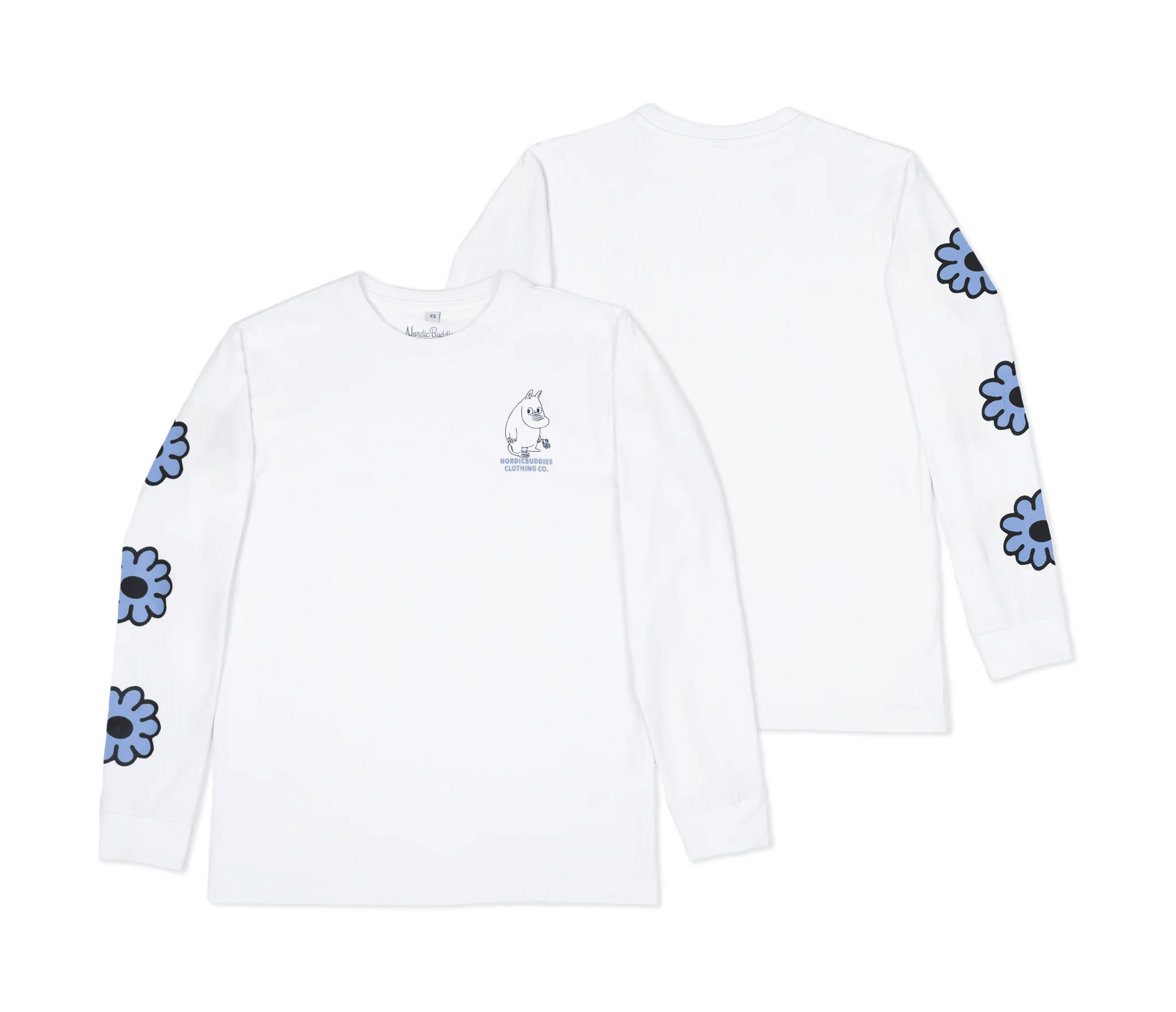 Moomintroll's Flower Longsleeve Shirt With Cuffrib Unisex - White - Organic LifestyleMoomintroll's Flower Longsleeve Shirt With Cuffrib Unisex - WhiteMoomintroll's Flower Longsleeve Shirt With Cuffrib Unisex - WhiteMoomin by NordicBuddiesOrganic LifestyleMOOMIN54B-XXLXXL