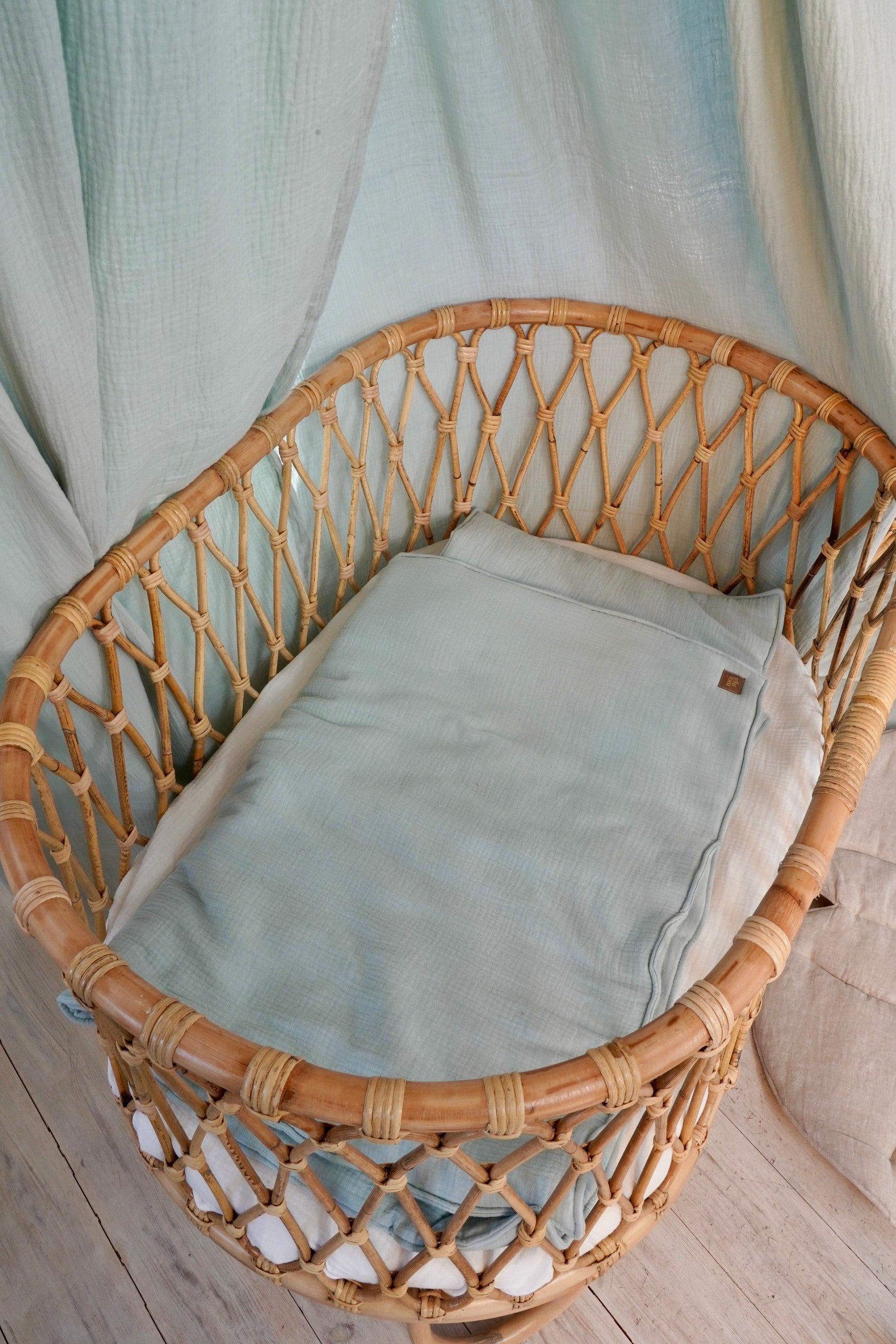 Muslin Baby Blanket + Pillow Set - Mint