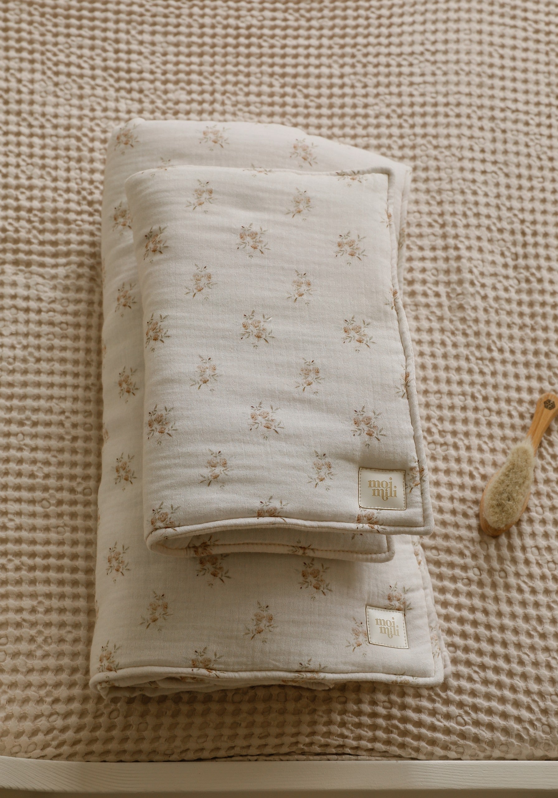 Muslin Baby Blanket + Pillow Set - Boho Flowers