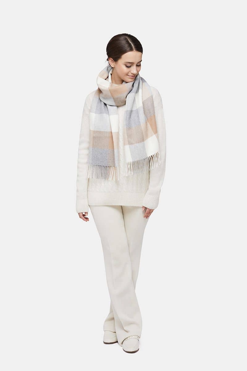 Natural Baby Alpaca Wool Midi Exclusive Check Scarf for Women - Organic LifestyleNatural Baby Alpaca Wool Midi Exclusive Check Scarf for Women45x200Natural Baby Alpaca Wool Midi Exclusive Check Scarf for WomenAlpakaOrganic LifestyleSC100CHK/NATNatural