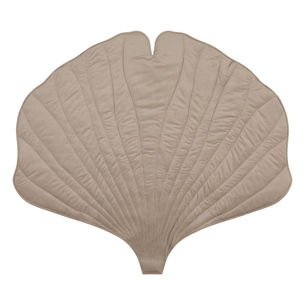 Organic Cotton and Velvet Ginkgo Leaf Playmat - Cream