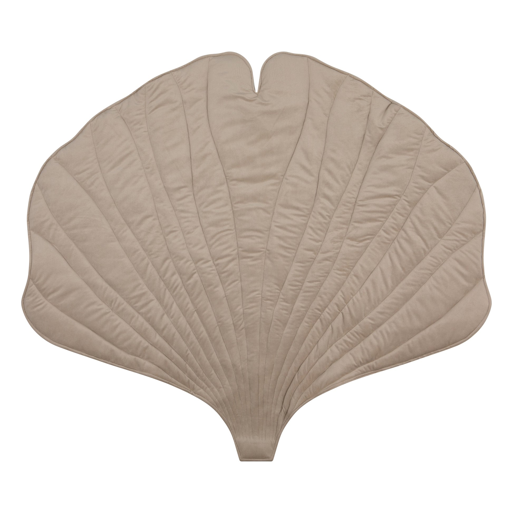 Organic Cotton and Velvet Ginkgo Leaf Playmat - Cream