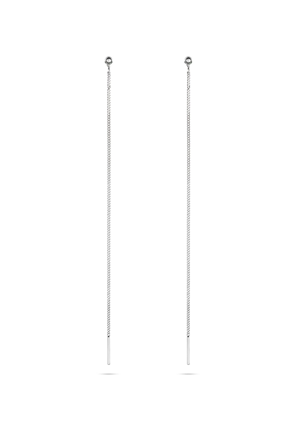 Pin Up Threader Chain Earrings - Silver