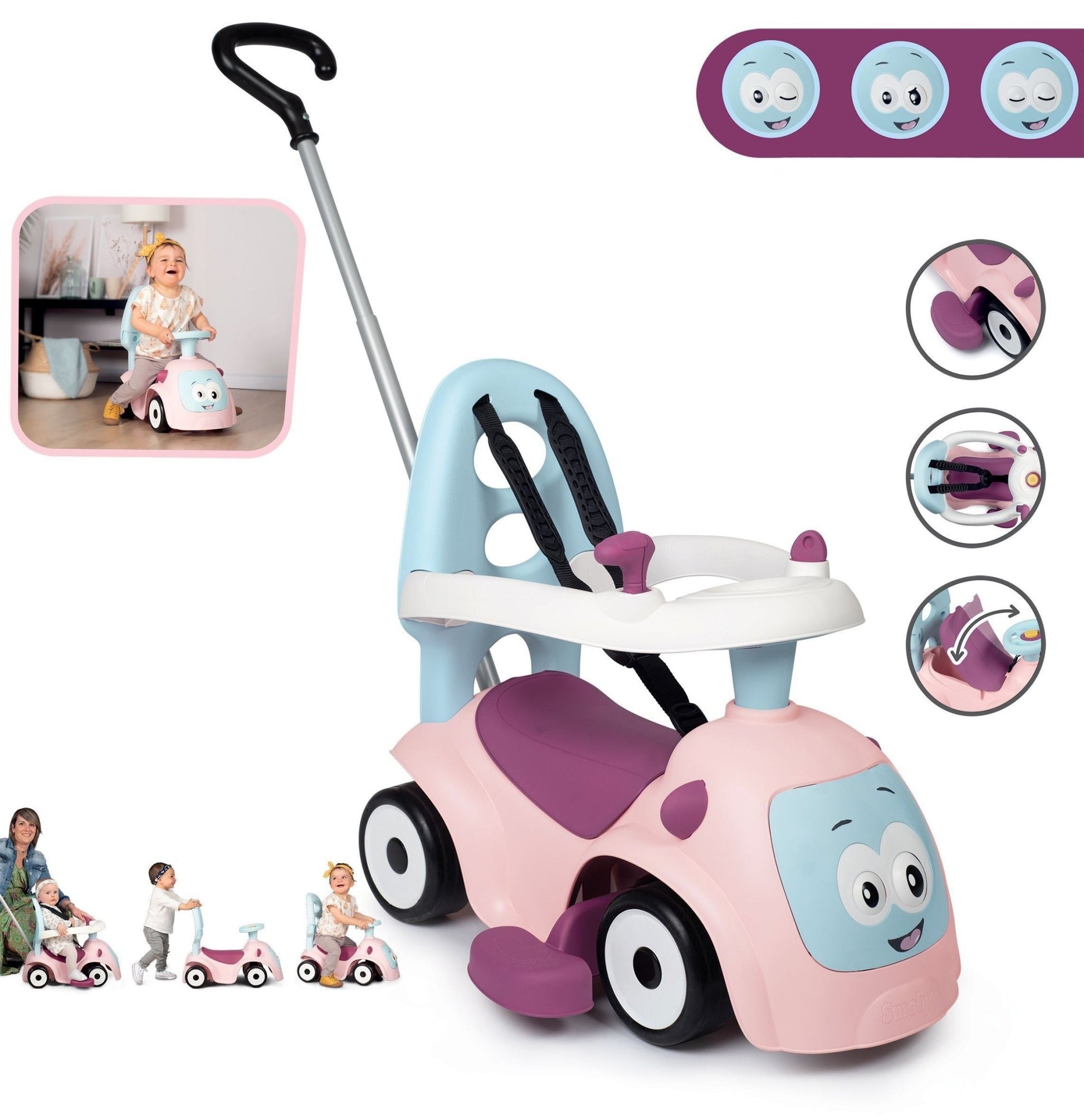 Ride - on Maestro 3in1 - Rosa - Åkbil av återvunnen plast - Organic LifestyleRide - on Maestro 3in1 - Rosa - Åkbil av återvunnen plastRide - on Maestro 3in1 - PinkSmobyOrganic Lifestyle3032167203052
