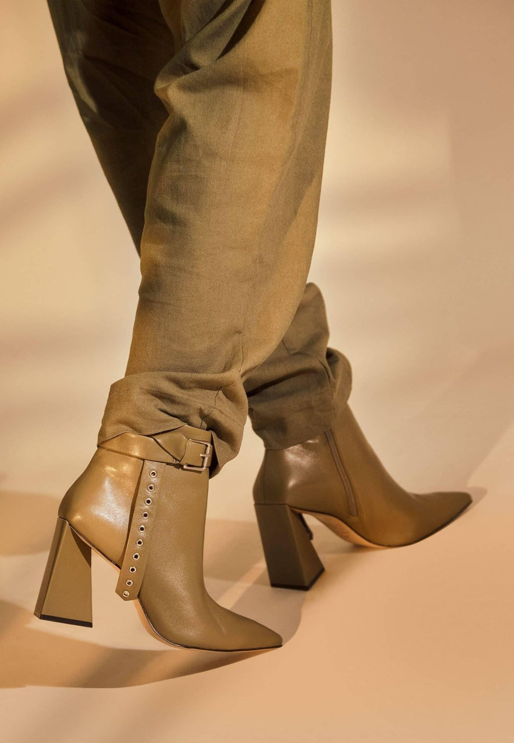 Salvia Green Leather Heeled Ankle Boots - Organic LifestyleSalvia Green Leather Heeled Ankle BootsSalvia Green Leather Heeled Ankle BootsMangará AtelierOrganic Lifestyle503CA1MMU3737