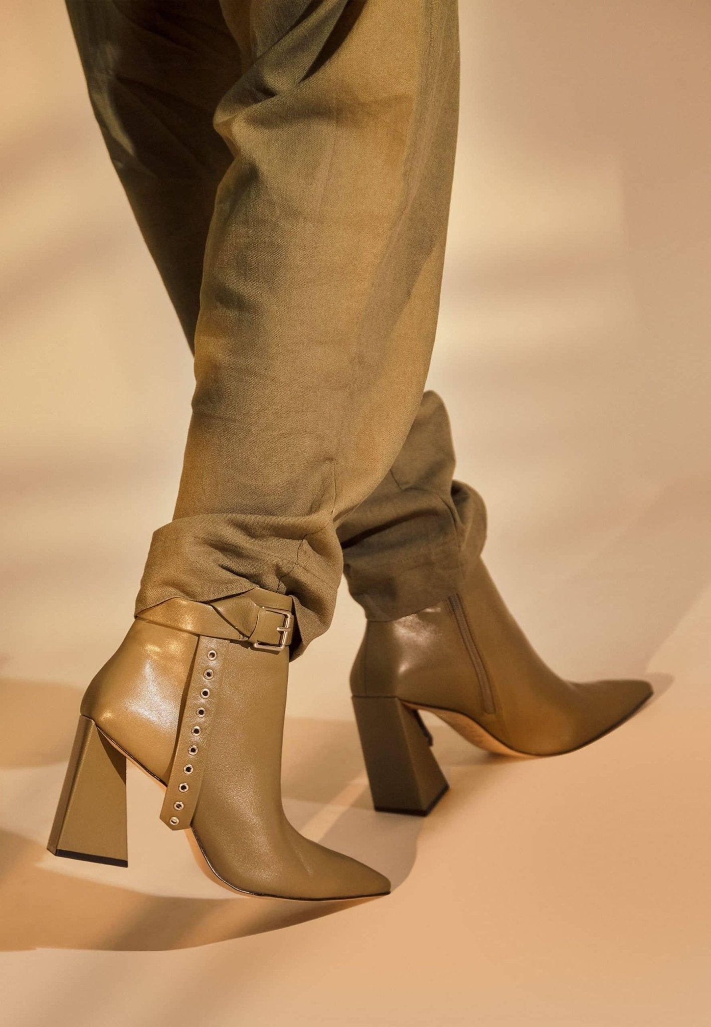 Salvia Green Leather Heeled Ankle Boots - Organic LifestyleSalvia Green Leather Heeled Ankle BootsSalvia Green Leather Heeled Ankle BootsMangará AtelierOrganic Lifestyle503CA1MMU3737