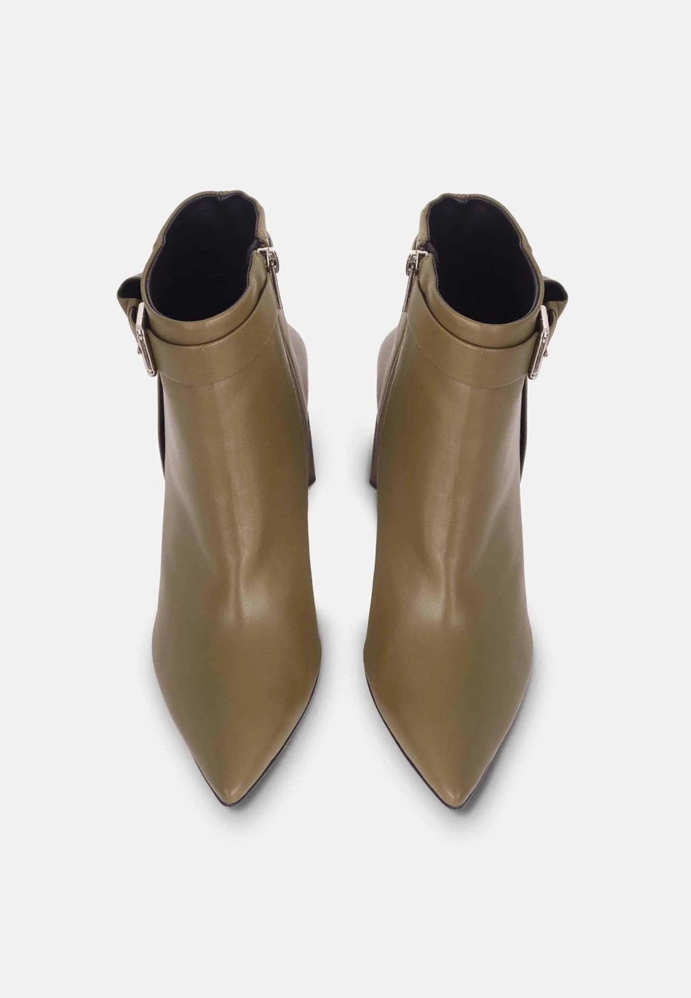 Salvia Green Leather Heeled Ankle Boots - Organic LifestyleSalvia Green Leather Heeled Ankle BootsSalvia Green Leather Heeled Ankle BootsMangará AtelierOrganic Lifestyle503CA1MMU3737