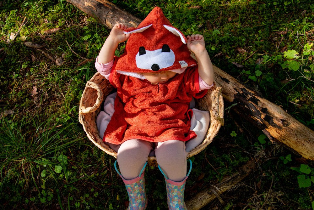 Short-Sleeve Poncho FOX - For KIDS (Size 122-150)