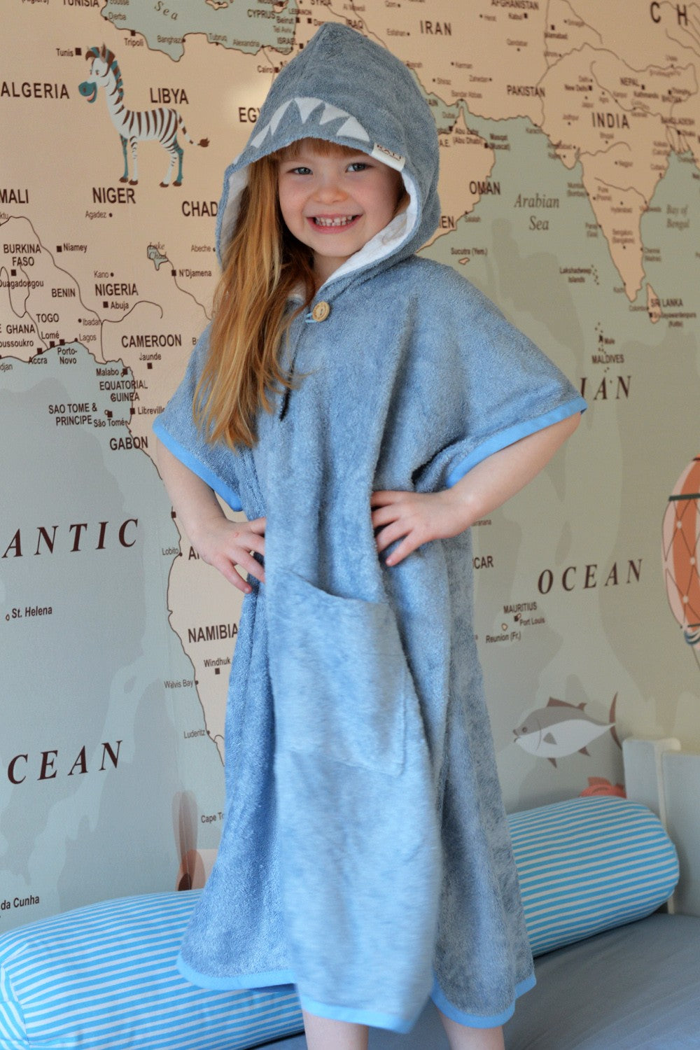 Short-Sleeve Poncho SHARK - For TODDLERS (Size 82/86-116)