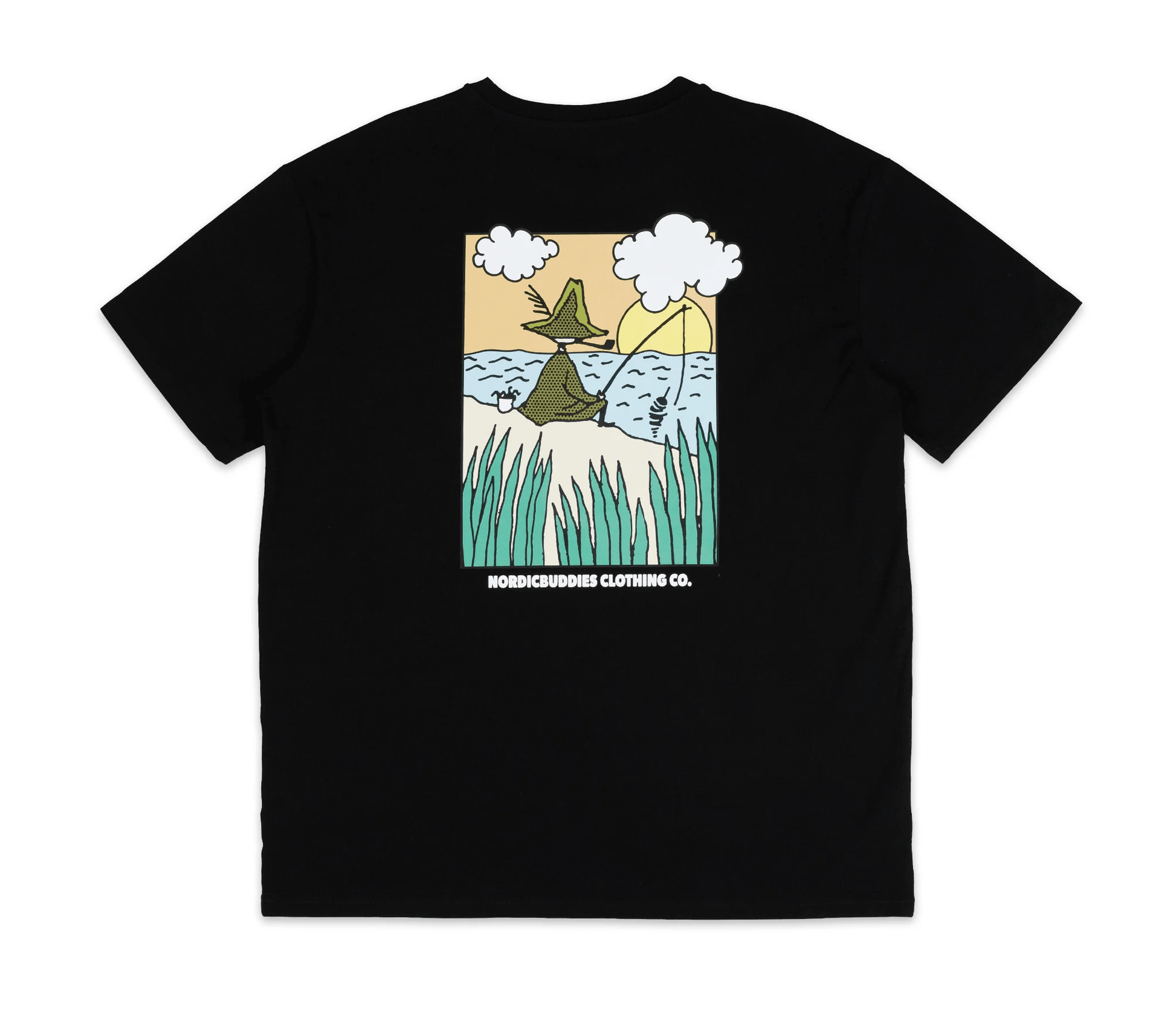 Snufkin Fishing T-Shirt Unisex - Black - Organic LifestyleSnufkin Fishing T-Shirt Unisex - BlackSnufkin Fishing T-Shirt Unisex - BlackMoomin by NordicBuddiesOrganic LifestyleSNUFKIN52D-XXLXXL