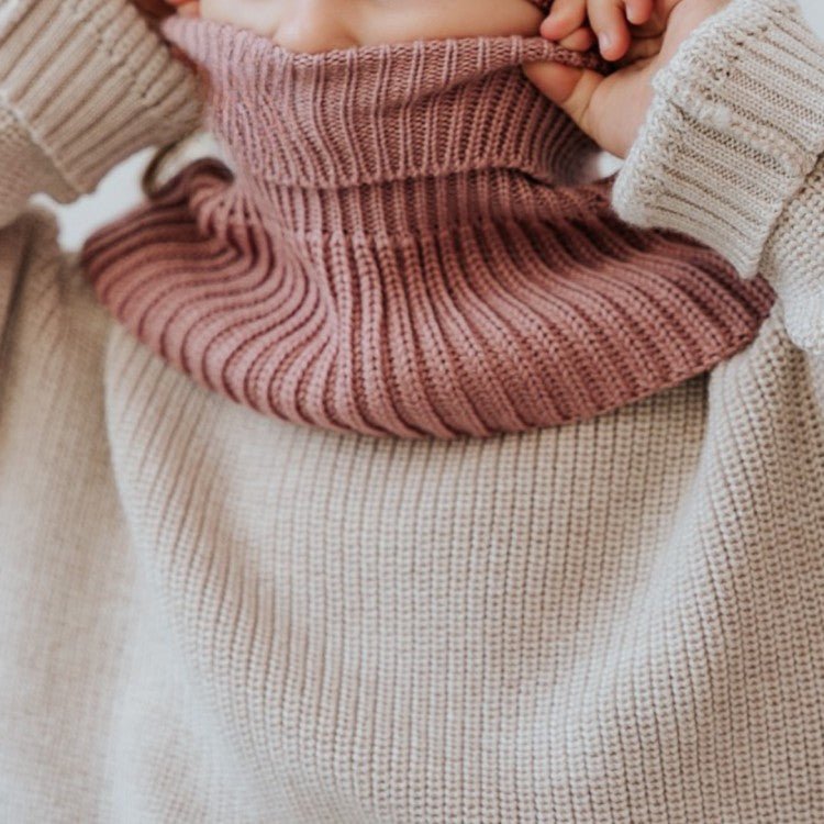 Tubhalsduk i merinoull för barn - Blush - Organic LifestyleTubhalsduk i merinoull för barn - BlushWinter Merino Wool Tube Scarf for Kids - BlushPatuloveOrganic Lifestyle5907001930358