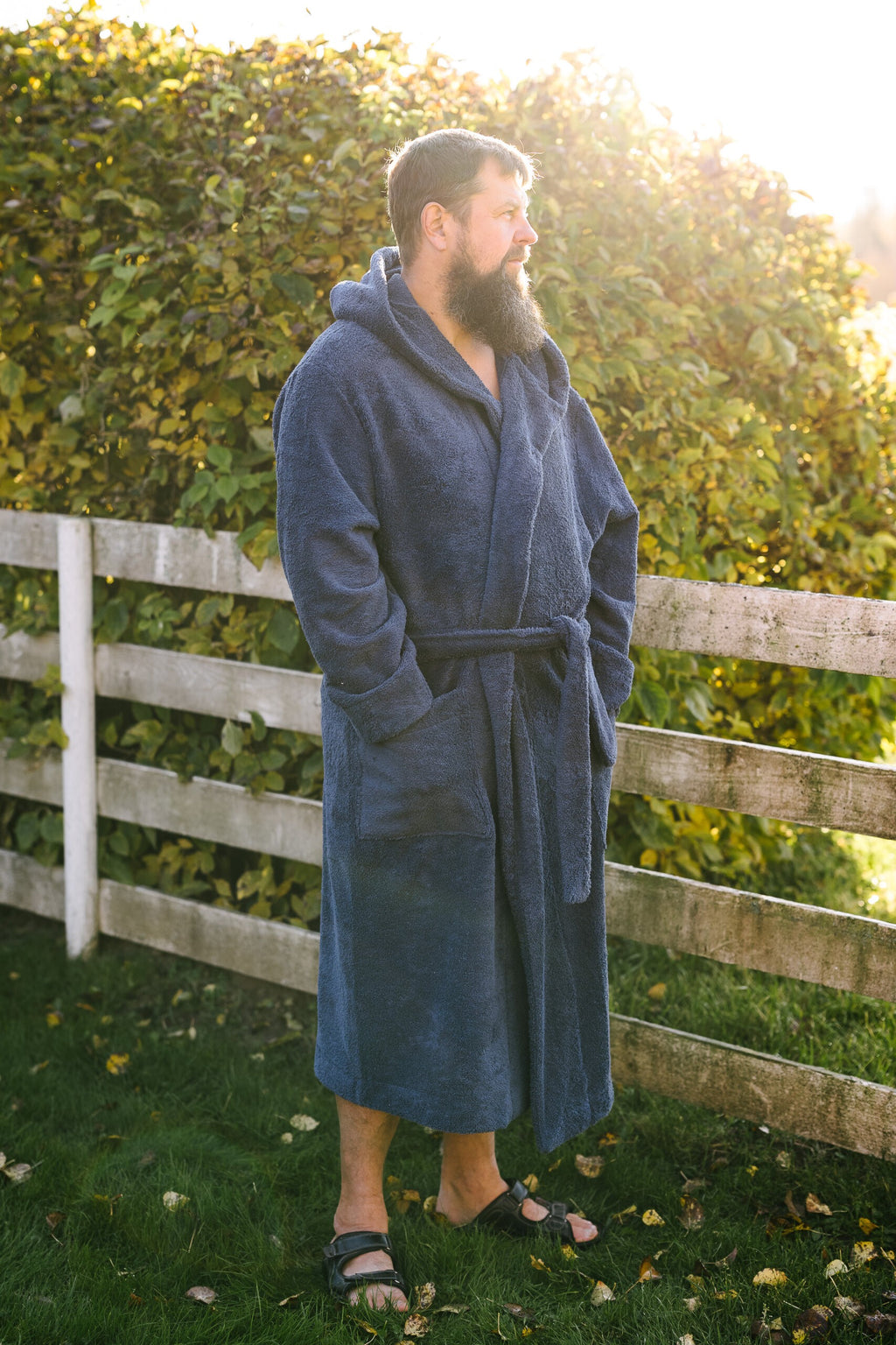 Unisex Hooded Bathrobe - Cotton Terry