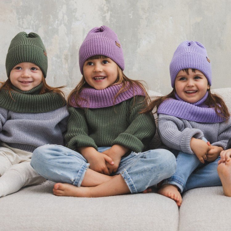 Vintermössa i merinoull för barn - Lila - Organic LifestyleVintermössa i merinoull för barn - LilaWinter Merino Wool Hat for Kids - LilacPatuloveOrganic Lifestyle5907001930389