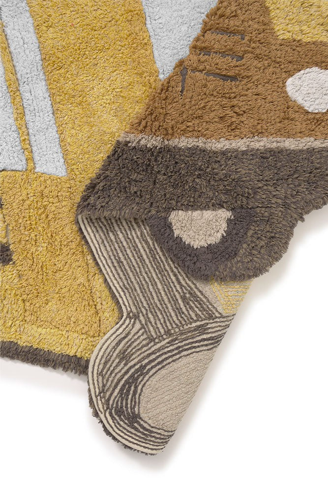Washable School Bus Cotton Rug, 130 x 90 cm