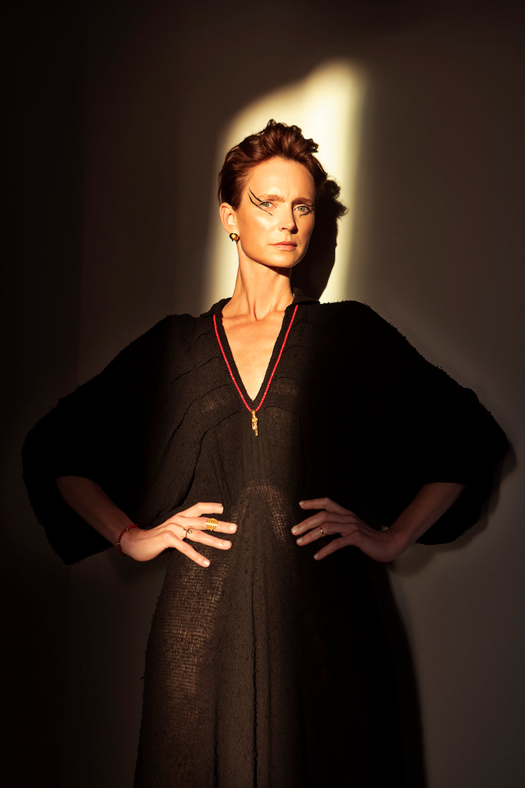 Sekhmet Fire Necklace Ring - Gold