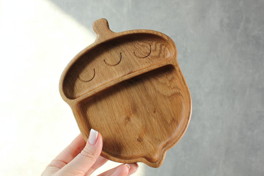 Wooden Plate For Kids - Acorn