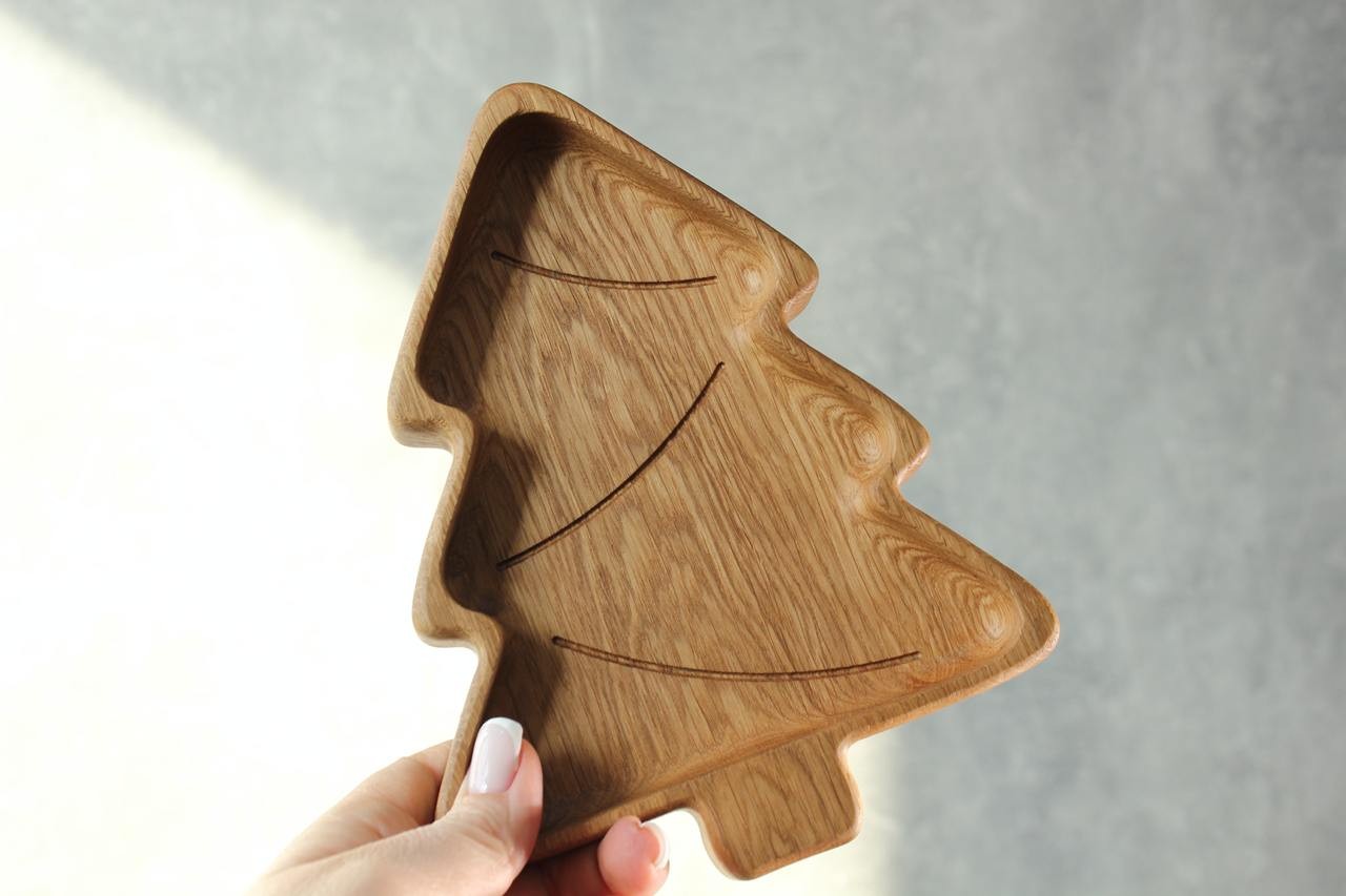 Wooden Plate For Kids - Christmas Tree