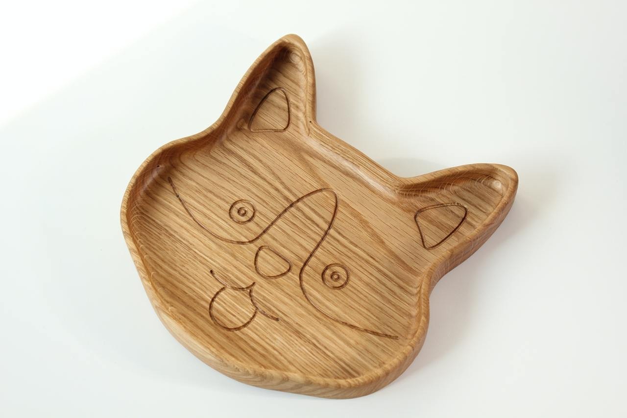 Wooden Plate For Kids - Corgi