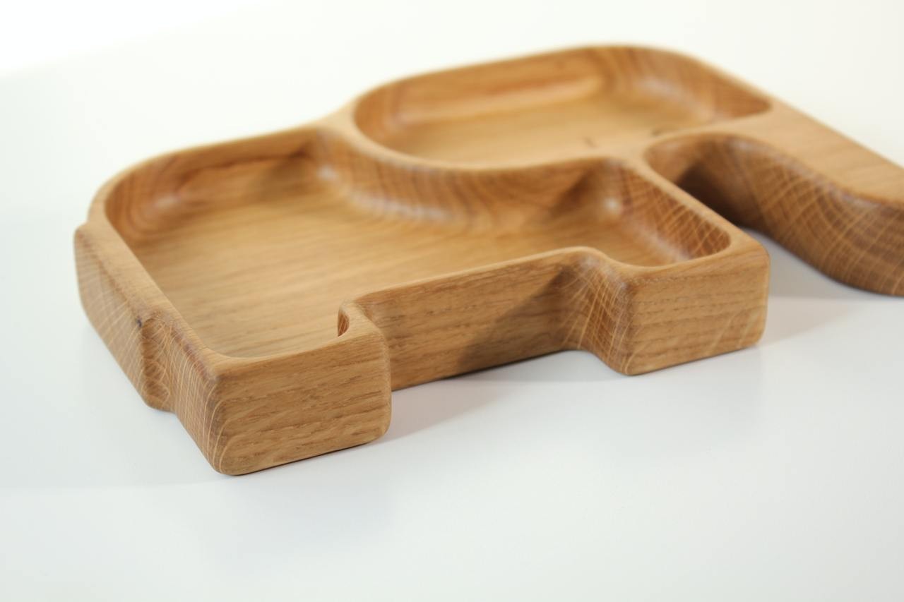 Wooden Plate For Kids - Elephant With 2 Sectors