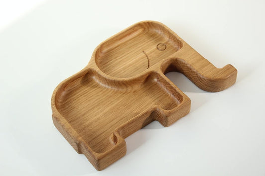 Wooden Plate For Kids - Elephant With 2 Sectors