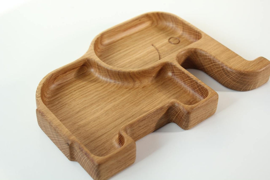 Wooden Plate For Kids - Elephant With 2 Sectors