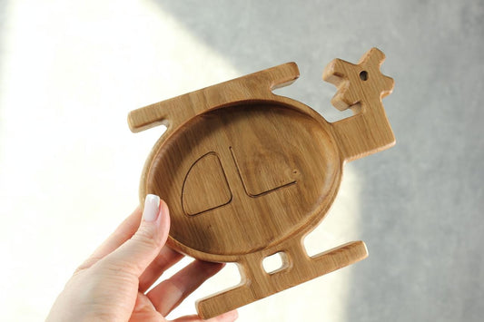 Wooden Plate For Kids - Helicopter