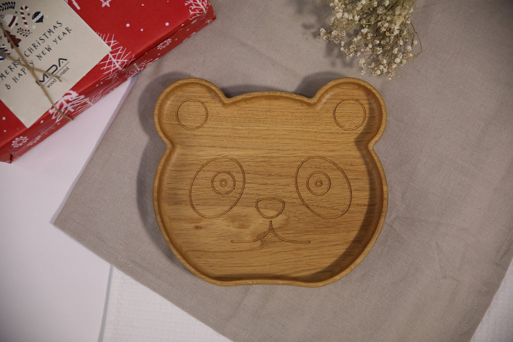 Wooden Plate For Kids - Panda
