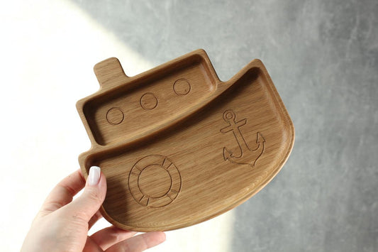Wooden Plate For Kids - Ship