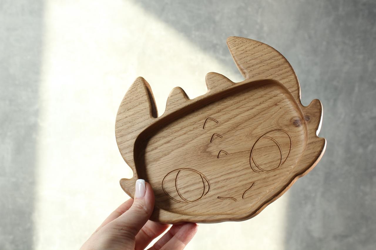Wooden Plate For Kids - Toothless
