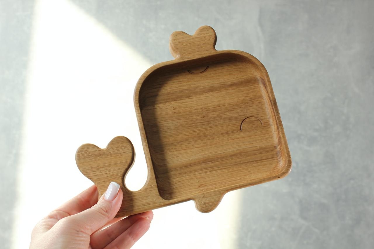 Wooden Plate For Kids - Whale