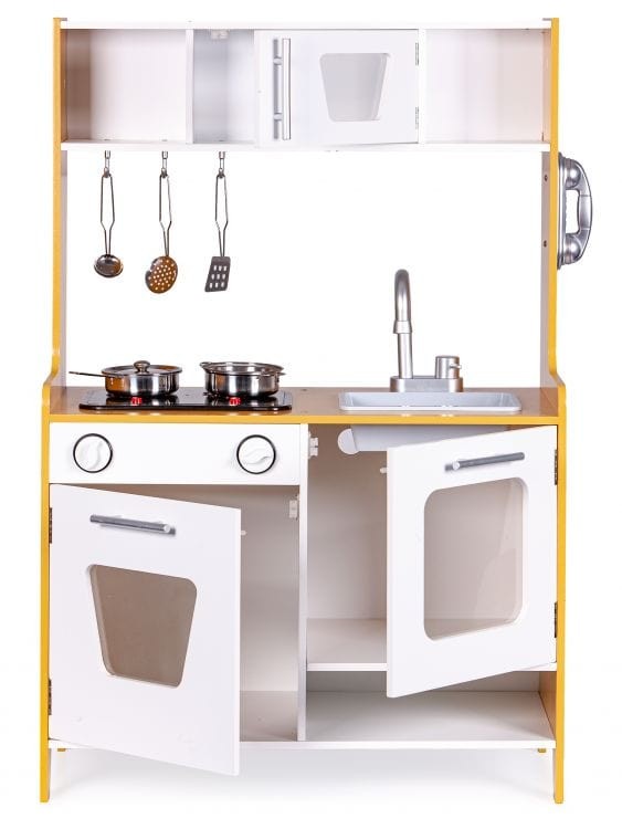 Wooden Play Kitchen with Multimedia Burners